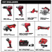 Milwaukee M18 Cordless Combo Kit 8-Tool with Three and charger